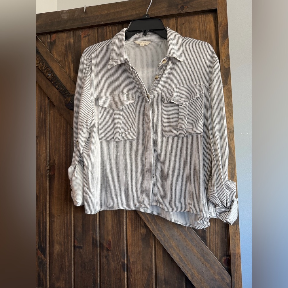 Striped Button-Up Shirt